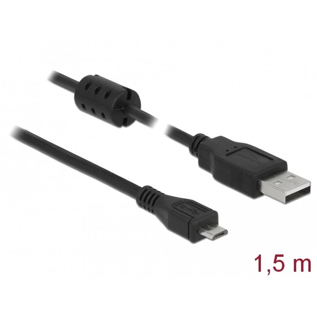 Delock Cable USB 2.0 Type-A male > USB 2.0 Micro-B male 1.5 m black