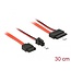 Delock Cable SATA 6 Gb/s 7 pin receptacle + Micro Fit 3.0 4 pin power plug > Slim SATA 13 pin receptacle 30 cm