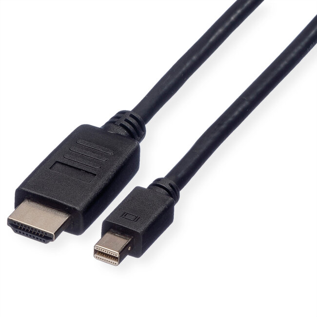 ROLINE Mini DisplayPort Kabel, Mini DP - HDMI, M/M, zwart, 3 m