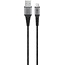 Goobay Micro-USB to USB-A Textile Cable with Metal Plugs (Space Grey/Silver), 1 m