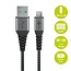 Goobay Micro-USB to USB-A Textile Cable with Metal Plugs (Space Grey/Silver), 1 m