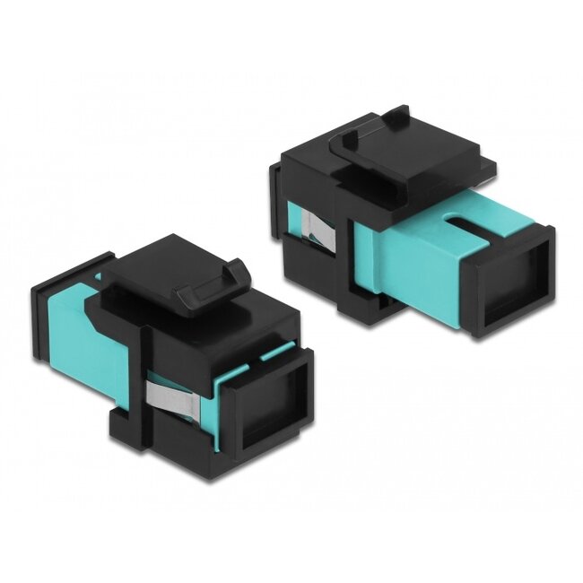 Delock Keystone Module SC Simplex female to SC Simplex female aqua / black