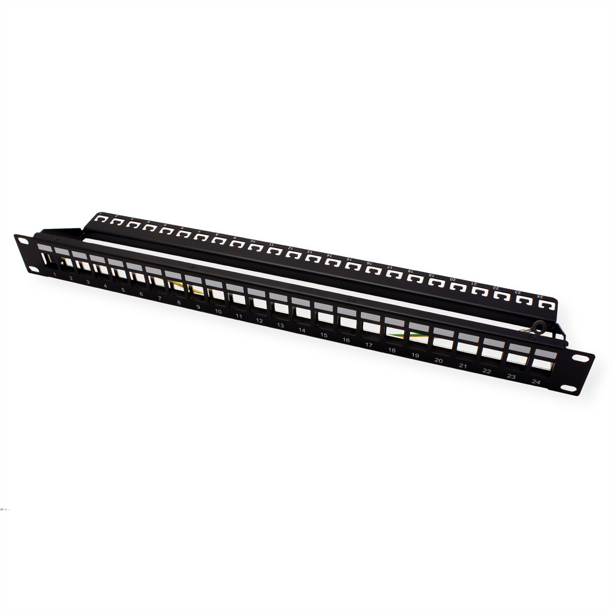 Roline ROLINE Cat. 6 19"-Keystone Patch Panel STP, black. Kleur van het product: Zwart"