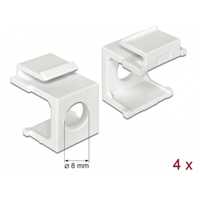 Delock Keystone cover white with 8 mm hole 4 pieces