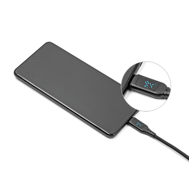 Delock USB 2.0 Fast Charging Cable USB Type-C™ male to male PD 3.1 140 W with power indication 1.20 m