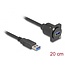 Delock D-Type USB 5 Gbps Cable Type-A male to Type-A female black 20 cm