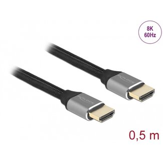 DeLOCK Delock Ultra High Speed HDMI Cable 48 Gbps 8K 60 Hz grey 0.5 m certified
