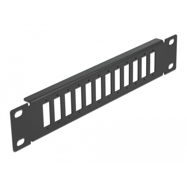 Delock 10″ Fiber Optic Patch Panel 12 Port for SC Duplex / LC Quad 1U black
