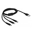 Delock USB Charging Cable 3 in 1 Type-A to Lightning™ / Micro USB / USB Type-C™ 1 m black