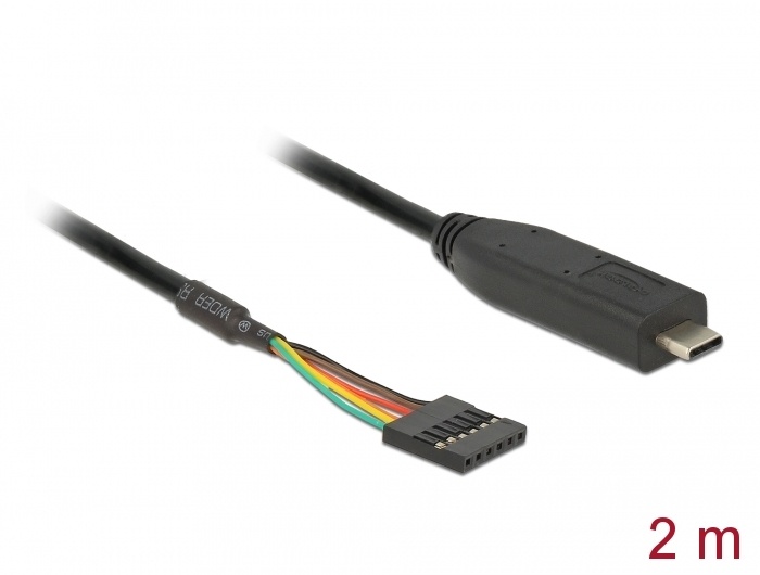 DeLOCK 63913. Snoerlengte: 2 m, Aansluiting 2: USB C, Kleur van het product: Zwart