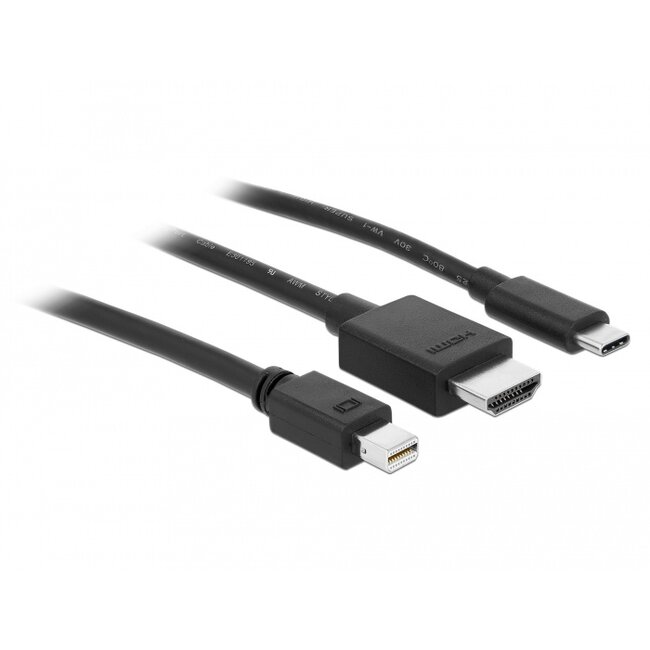 Delock USB-C™, HDMI or mini DisplayPort to 4K HDMI Adapter Cable 1.8 m