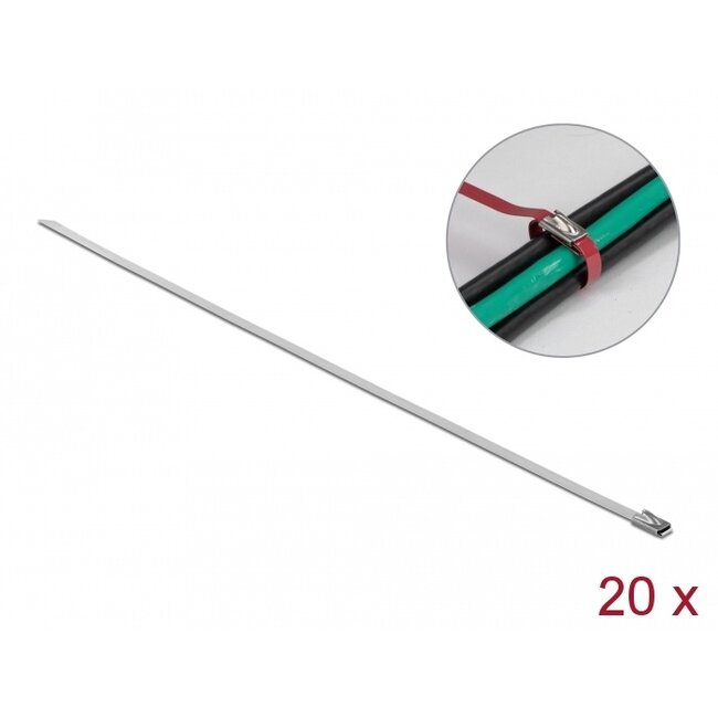 Delock Cable ties stainless steel L 150 x W 4.6 mm 20 pieces