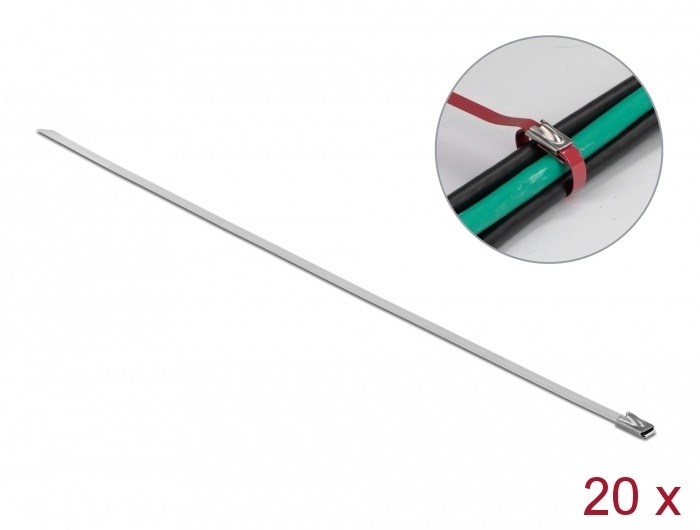 Delock Cable ties stainless steel L 150 x W 4.6 mm 20 pieces |