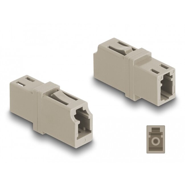 Delock Optical Fiber Coupler LC Simplex female to LC Simplex female OM1/OM2 beige