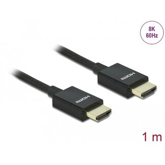 DeLOCK Delock Coaxial High Speed HDMI Cable 48 Gbps 8K 60 Hz black 1 m