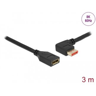 DeLOCK Delock DisplayPort extension cable male 90° left angled to female 8K 60 Hz 3 m