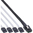 InLine® SAS connector kabel, Mini SAS SFF8087 naar 4x SATA, Crossover, OCF, 0,5m