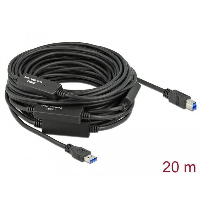 Delock Active USB 3.2 Gen 1 Cable USB Type-A to USB Type-B 20 m