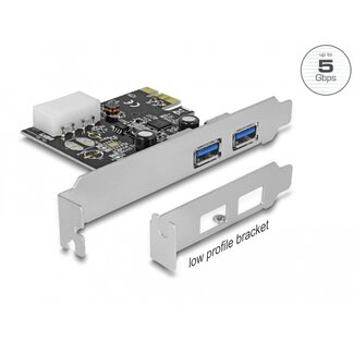 DeLOCK Delock PCI Express Card > 2 x external SuperSpeed USB 5 Gbps (USB 3.2 Gen 1) Type-A female