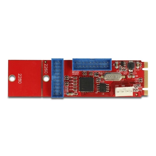 Delock Converter M.2 Key B+M male to 2 x USB 5 Gbps Pin Header