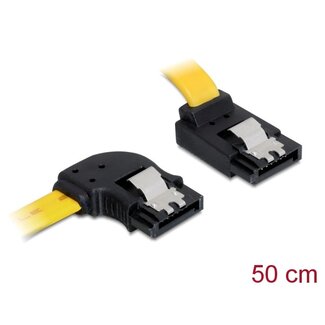 DeLOCK Delock SATA 6 Gb/s Cable left angled to upwards angled 50 cm yellow
