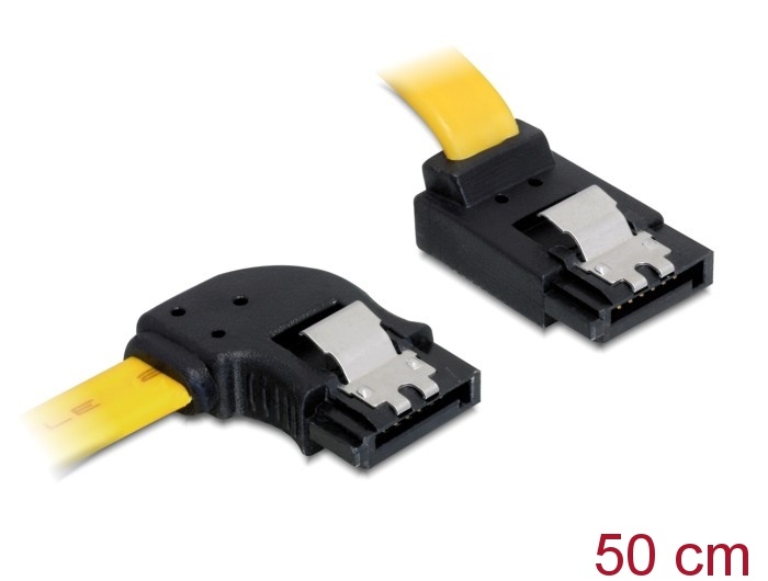 DeLOCK 0.5m SATA III. Snoerlengte: 0,5 m, Geslacht connector: Mannelijk/Mannelijk, Kleur van het product: Geel