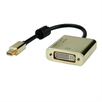 Roline ROLINE GOLD 4K Mini DisplayPort/DVI Adapter, Actief, v1.2, Mini DP Male - DVI Female