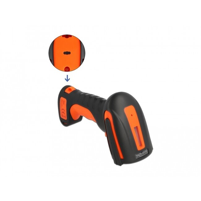 Delock Industrial Barcode Scanner 1D and 2D for 2.4 GHz, Bluetooth or USB