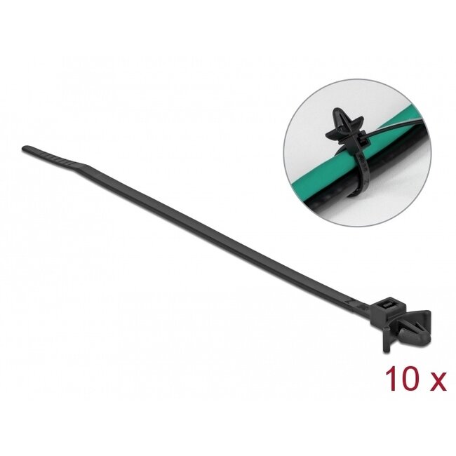 Delock Cable Tie with Expansion Anchor L 160 x W 4 mm black 10 pieces