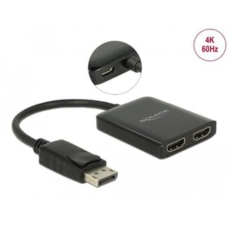 DeLOCK Delock DisplayPort 1.4 Splitter 1 x DisplayPort to 2 x HDMI MST