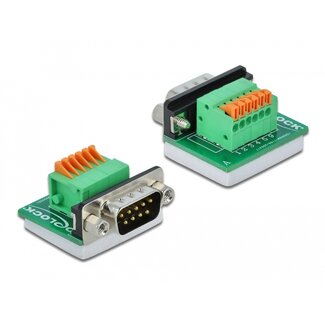 DeLOCK Delock D-Sub9 male to Terminal Block with Push Button horizontal