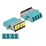 Delock Optical Fiber Coupler with laser protection flip LC Quad female to LC Quad female Multi-mode aqua