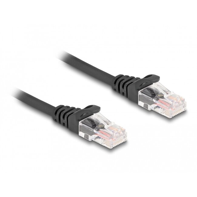 Delock RJ45 Coiled Cable male to male Cat.5e 2 m black