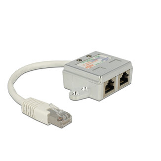 DeLOCK Delock RJ45 Port Doubler 1 x RJ45 plug > 2 x RJ45 jack (2 x ISDN)