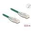 Delock RJ45 Network Cable Cat.6A plug to plug with curved latch U/FTP Slim 0.5 m green