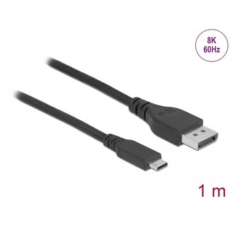 DeLOCK Delock Bidirectional USB Type-C™ to DisplayPort Cable (DP Alt Mode) 8K 60 Hz 1 m DP 8K certified