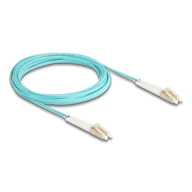 Delock Optical Fiber Cable LC Duplex to LC Duplex Multi-mode OM3 angled 5 m