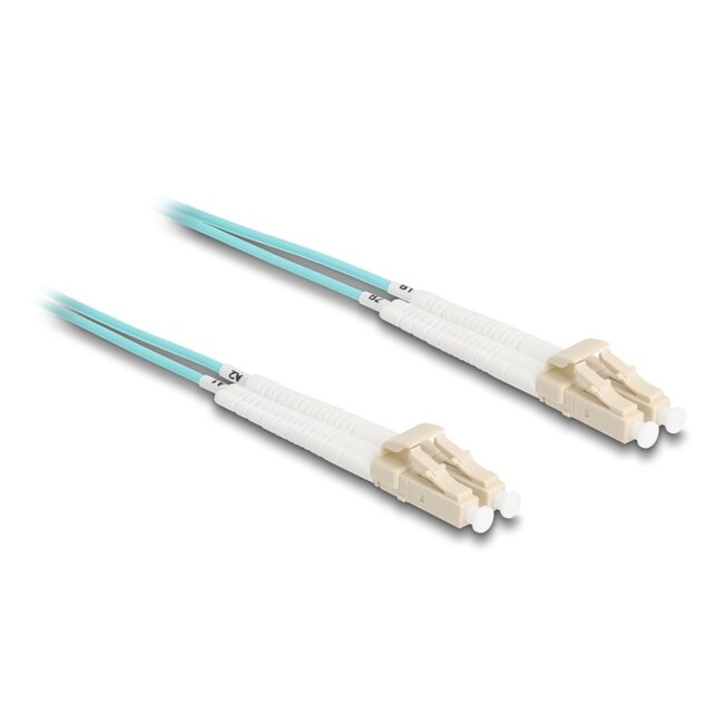 Delock Optical Fiber Cable LC Duplex to LC Duplex Multi-mode OM3 angled 5 m
