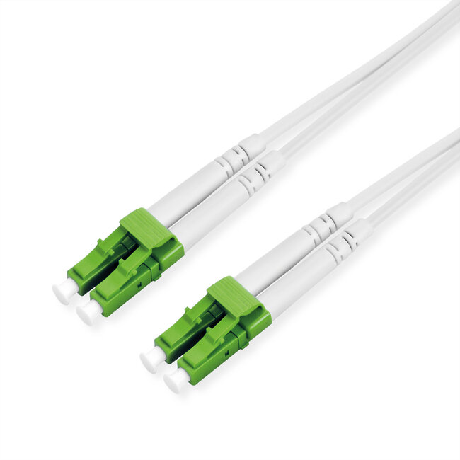 ROLINE glasvezelkabel duplex, 9/125µm OS2, LC/LC, staal versterkt, LSOH , wit, 15 m
