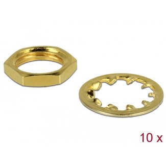 DeLOCK Delock Nut and Locking Ring for SMA and RP-SMA jack bulkhead 10 pieces