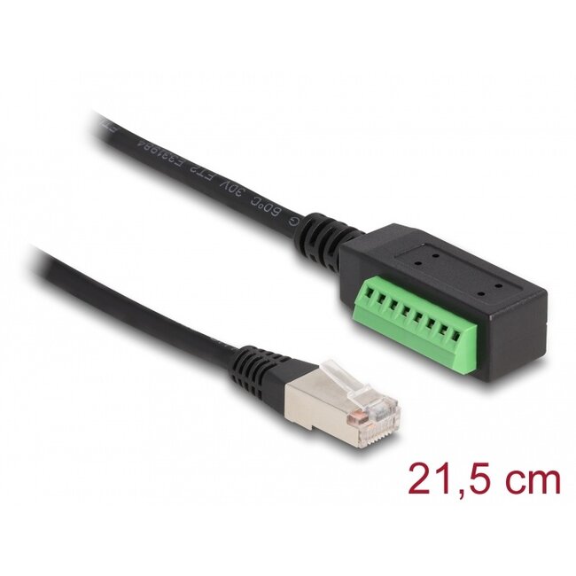 Delock RJ45 Cable Cat.5e plug to Terminal Block Adapter 21.5 cm