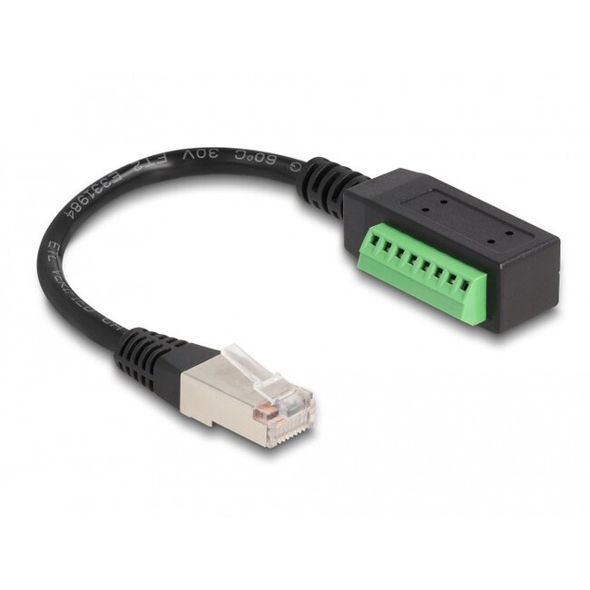 Delock RJ45 Cable Cat.5e plug to Terminal Block Adapter 21.5 cm