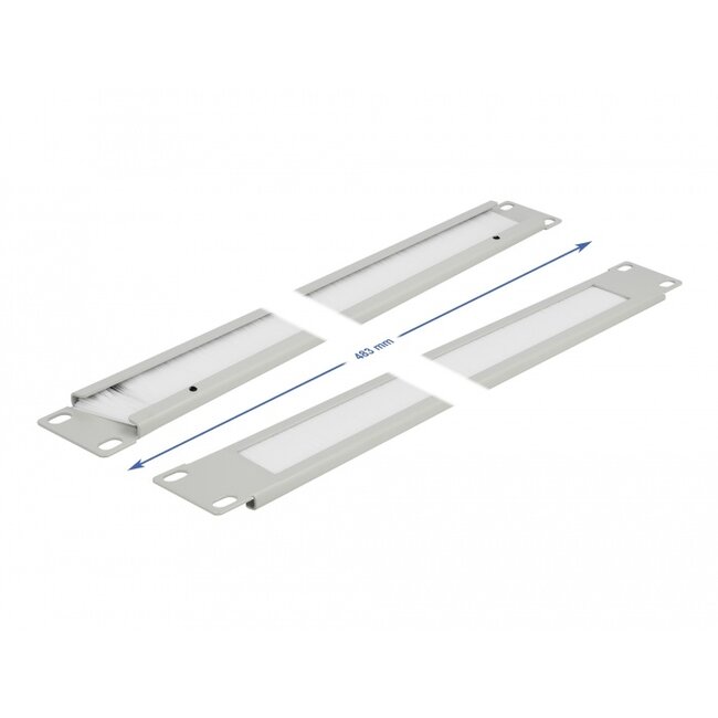 Delock 19″ Cable Management Brush Strip 1U grey