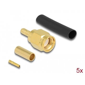 DeLOCK Delock RP-SMA plug for crimping RG-174 / RG-316 with matching shrink tube