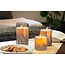 Goobay Set of 3 LED Real Wax Candles in Glass