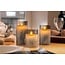 Goobay Set of 3 LED Real Wax Candles in Glass