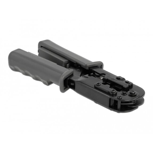 Delock Crimp tool with stripper and network tester for 8P (RJ45), 6P (RJ12/11) or 4P (RJ10) plugs