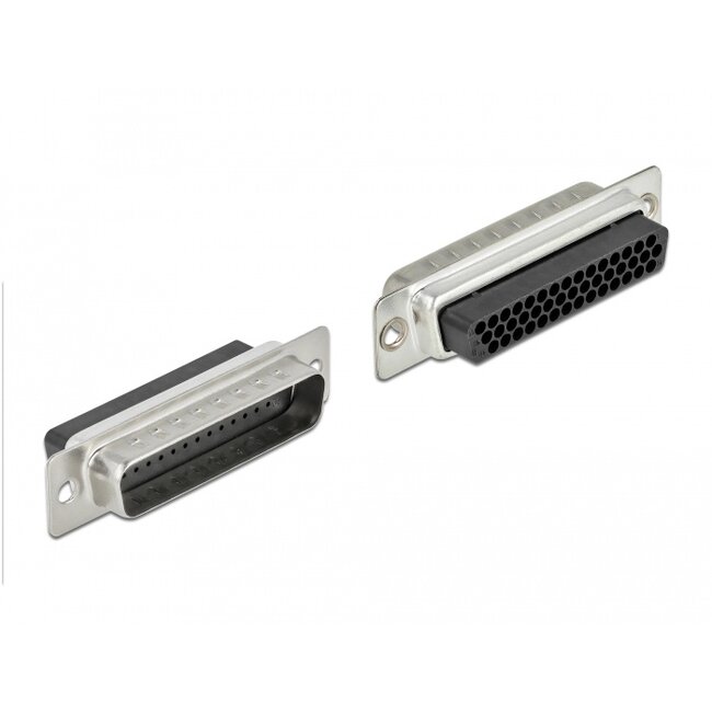 Delock D-Sub HD 44 pin crimp male to 2 x RJ45 female with assembly kit beige