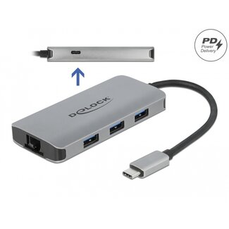 DeLOCK Delock USB 3.2 Gen 1 Hub with 4 Ports and Gigabit LAN and PD