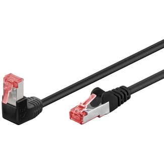 Goobay Goobay CAT 6 Patch Cable 1x 90° Angled, S/FTP (PiMF), black 0.5 m